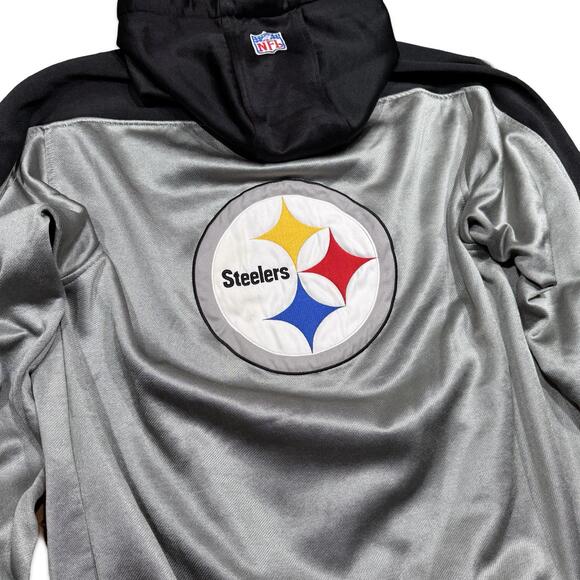 Y2K Reebok Pittsburgh Steelers NFL Logo Hoodie Sweatshirt - Picture 4 of 7